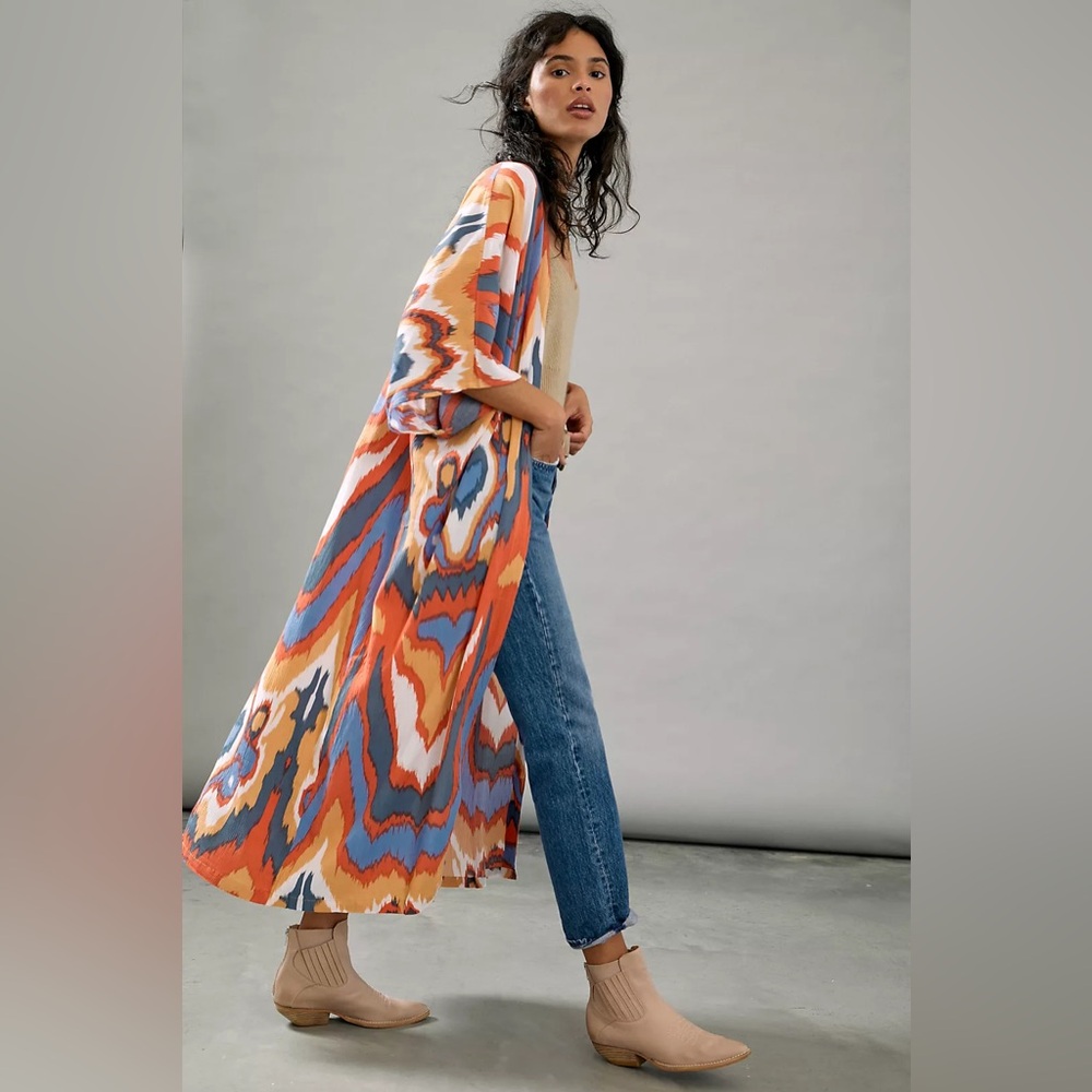 Anthropologie Bel Kazan Kyra Kimono Colorful One Size bohemian - Picture 1 of 13